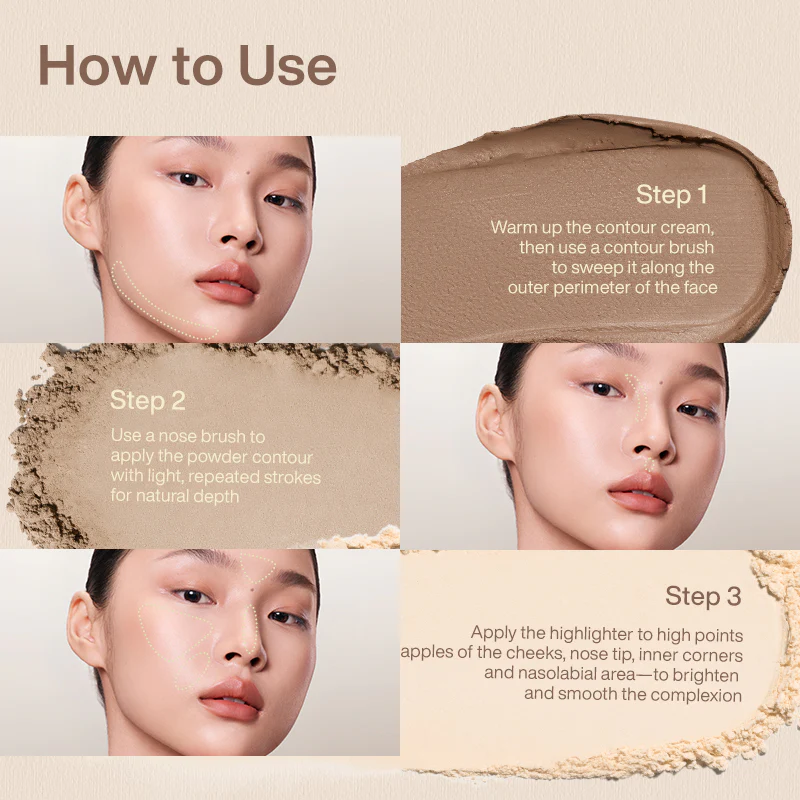 INTO YOU Three-color Glow Contour Palette N1 Natural - Image 4